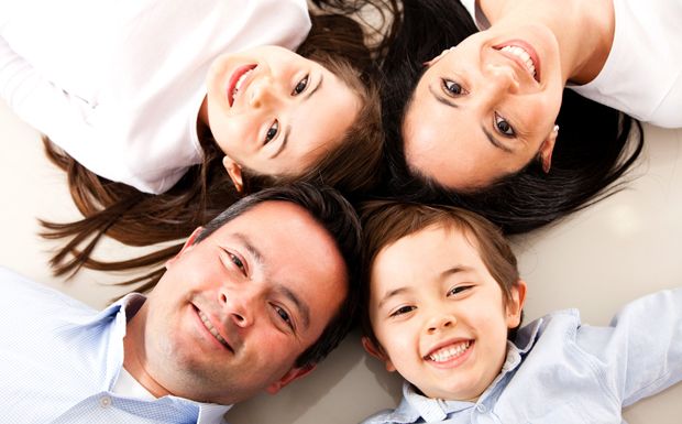 Glückliche Patchworkfamilie