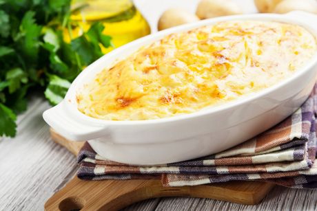 Überbackener Rotbarsch mit Kartoffeln