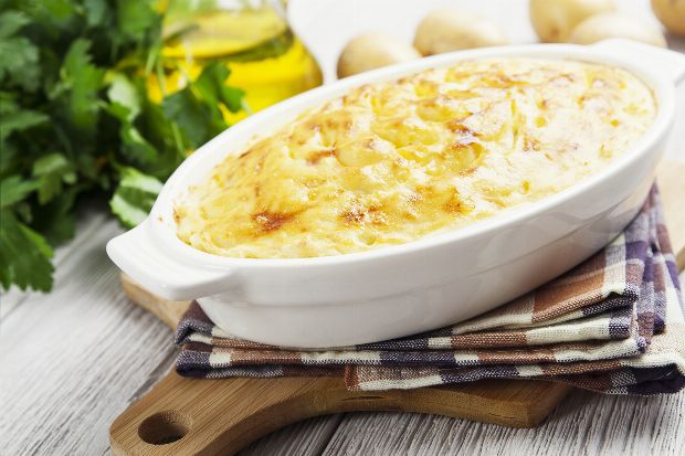 Überbackener Rotbarsch mit Kartoffeln