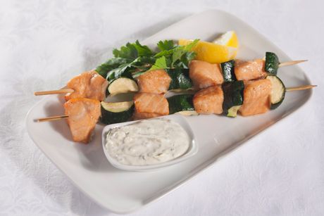 Spieß mit Lengfischfilet