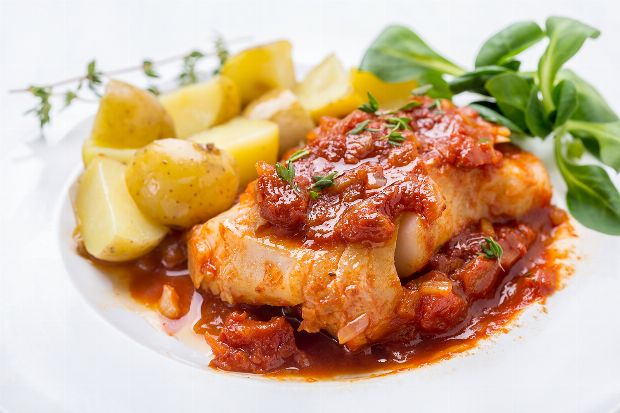 Kabeljau mit Tomatensauce