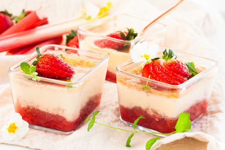 Rhabarber mit Topfencreme