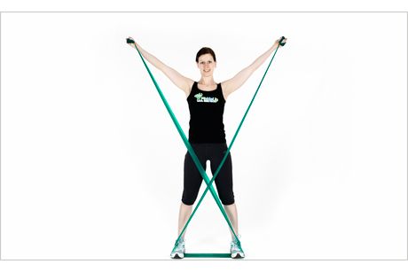 Gekreuzter Ganzkörperzug mit Theraband