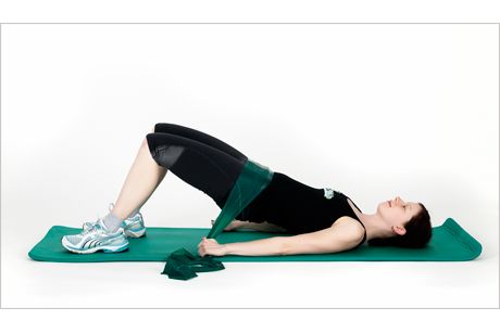 Beckenlift gegen Theraband